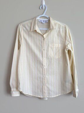Ladies Old Navy Button Down Shirt - 100% Cotton -  Butter Yellow - Size M
